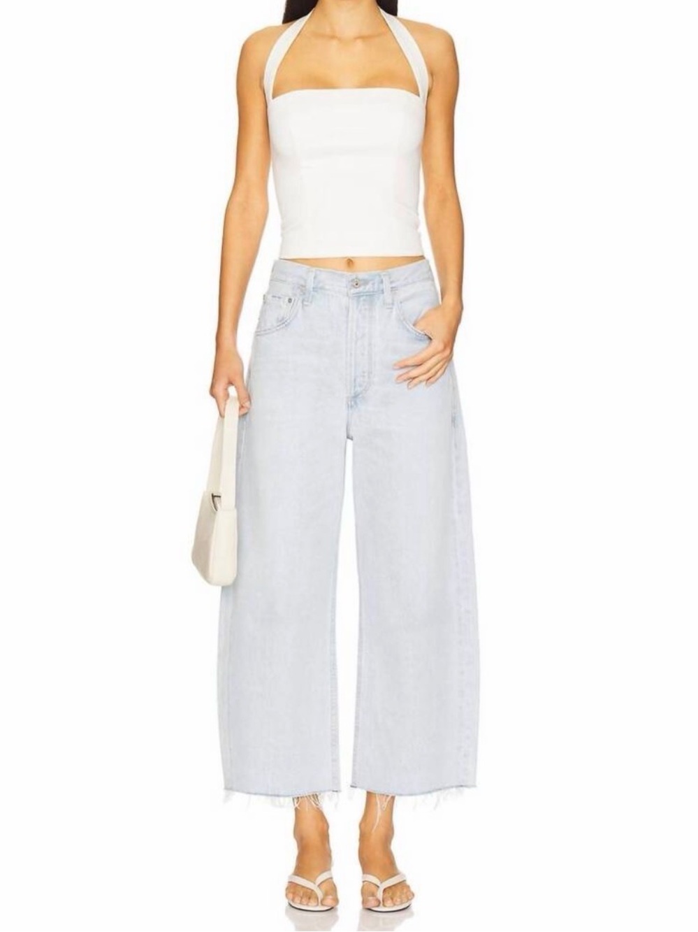 NEW CITIZENS OF HUMANITY ayla raw hem cropped jeans in sailor new with tags